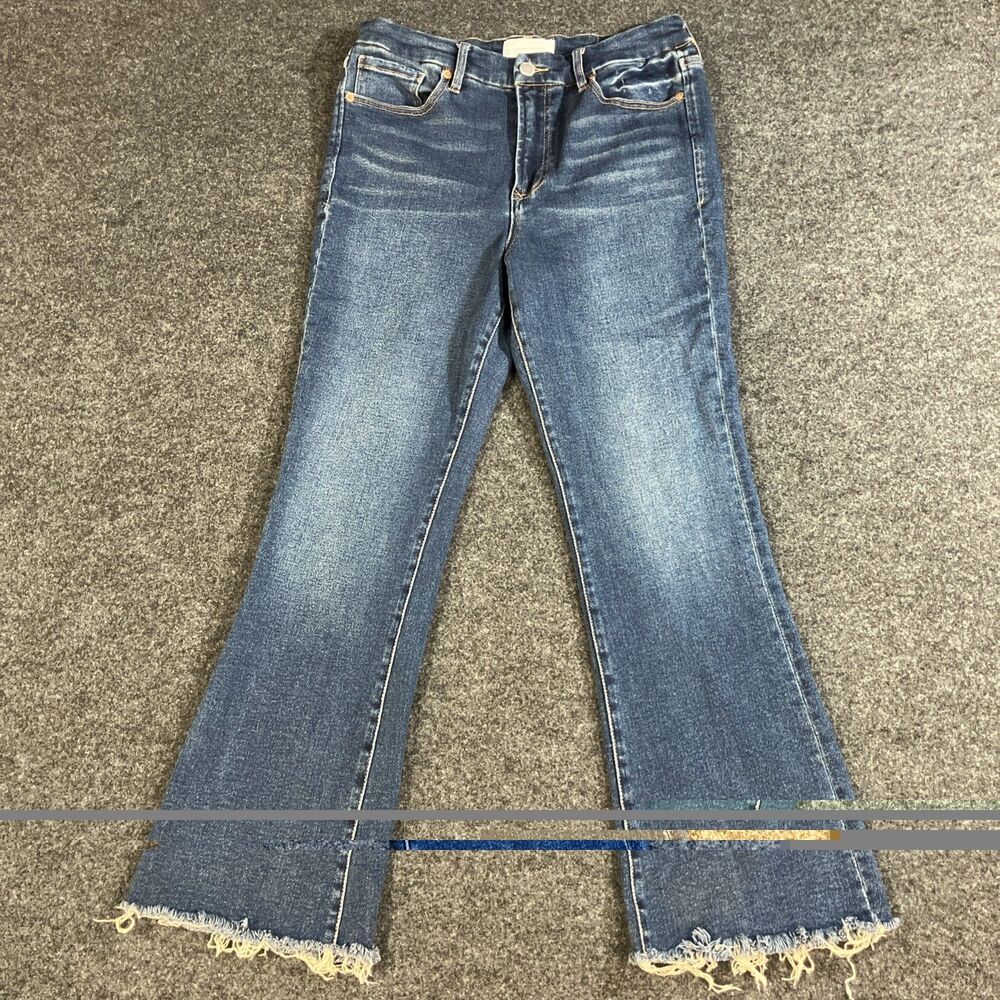 Dear John Jeanne Flare Jeans Womens Size 29 Medium Wash Blue Stretch Denim A135